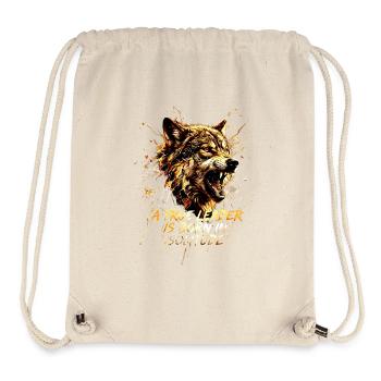 Wolfskopf Wolf Alpha Leader Motivations Spruch - Stanley/Stella recycelter Gym Bag - Naturweiß - Vorne