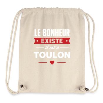 Bonheur existe à Toulon - Sac à cordon recyclé Stanley/Stella - blanc naturel - Devant