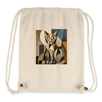 Cubist Cat Figurine in Geometry - Stanley/Stella Recycled Gym Bag - natural - Front