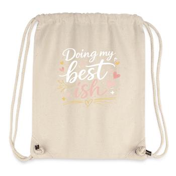 Je fais de mon mieux : un peu drôle en disant Hearts Design - Sac à cordon recyclé Stanley/Stella - blanc naturel - Devant