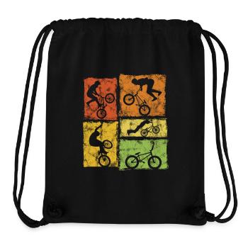 BMX Biker Graphic - Cascades de style rétro - Sac à cordon recyclé Stanley/Stella - noir - Devant