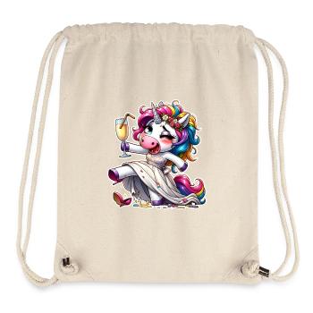 Braut Einmhorn Heirat Junggesellinnenabschied - Stanley/Stella recycelter Gym Bag - Naturweiß - Vorne