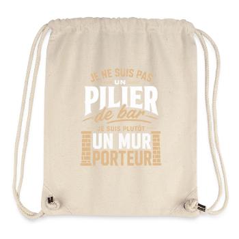 Je suis pas pilier de bar je suis Mur porteur - Sac à cordon recyclé Stanley/Stella - blanc naturel - Devant