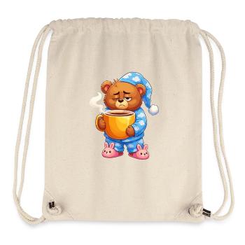 Schlafender Bär im Pyjama mit Kaffee - Stanley/Stella recycelter Gym Bag - Naturweiß - Vorne