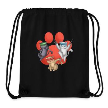 Ninja Cats Japanese Anime Shinobi Kittens Gift - Stanley/Stella Recycled Gym Bag - black - Front