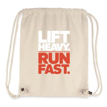 Lift Heavy Run Fast Gym Weight Training Workout Fitness - Stanley/Stella Recycled Gym Bag - natural - Front