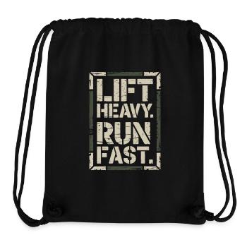 Lift Heavy Run Fast Gym Weight Training Workout Fitness - Stanley/Stella Recycled Gym Bag - black - Front