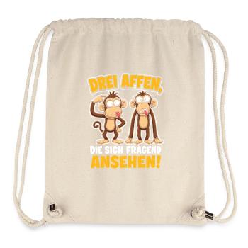 Drei Affen Blickkontakt Komik - Stanley/Stella recycelter Gym Bag - Naturweiß - Vorne