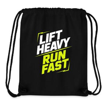 Lift Heavy Run Fast Gym Weight Training Workout Fitness - Stanley/Stella Recycled Gym Bag - black - Front