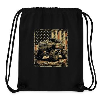 Monster Truck im US-Camo-Stil - Stanley/Stella recycelter Gym Bag - Schwarz - Vorne