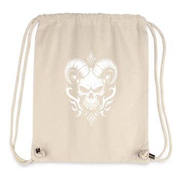 Schädel mit Hörner Widder Totenkopf - Stanley/Stella recycelter Gym Bag - Naturweiß - Vorne