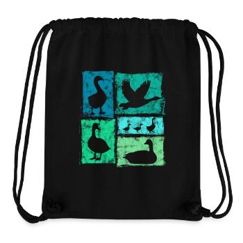 Gänse Perspektiven Retro Bauernhof Grafik - Stanley/Stella recycelter Gym Bag - Schwarz - Vorne
