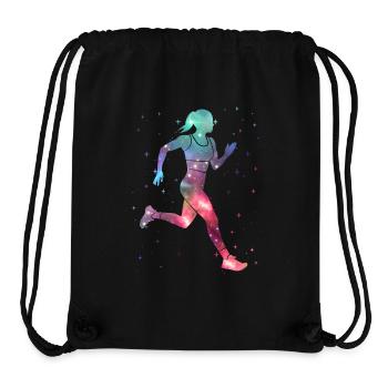 Running Jogging Space Ladies Girl Runner - Stanley/Stella Recycled Gym Bag - black - Front