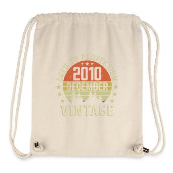 Retro Geburtstagsgeschenk - Geboren im Dezember 2010 - Stanley/Stella recycelter Gym Bag - Naturweiß - Vorne