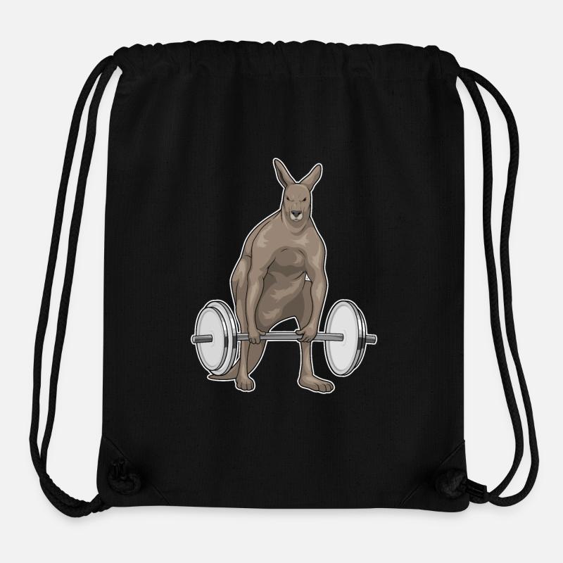 Kangourou Bodybuilding Haltères - Sac à cordon recyclé Stanley/Stella - noir