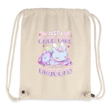 Just a cute Girl who loves Dragons - Kawaii Drache - Stanley/Stella recycelter Gym Bag - Naturweiß - Vorne