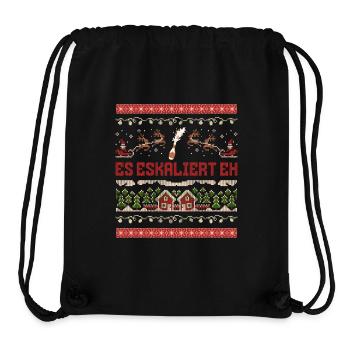 "Es eskaliert eh" Ugly Christmas Party Kostüm - Stanley/Stella recycelter Gym Bag - Schwarz - Vorne