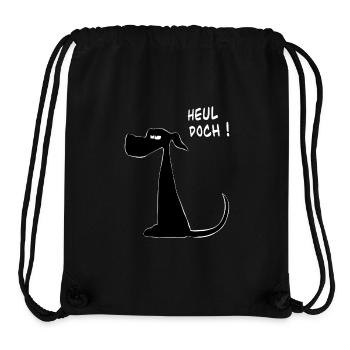 lustiger Comic Hund mit dem Spruch "HEUL DOCH !" - Stanley/Stella recycelter Gym Bag - Schwarz - Vorne