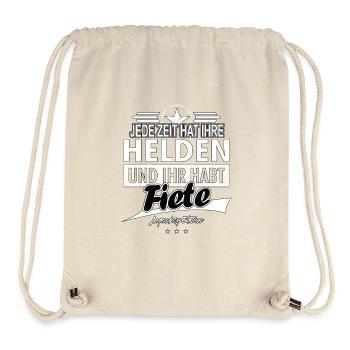 Jede Zeit hat Ihre Helden Ihr habt Fiete - Stanley/Stella recycelter Gym Bag - Naturweiß - Vorne