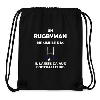 Rugbyman - Rugby - rugbyman contre footballeur - Sac à cordon recyclé Stanley/Stella - noir - Devant