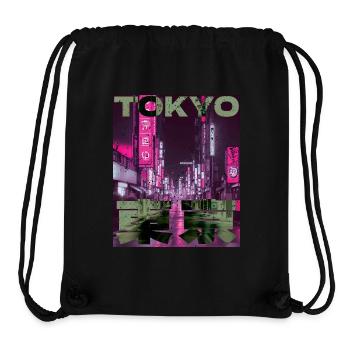 80er Retro Ästhetik Tokio Vaporwave - Stanley/Stella recycelter Gym Bag - Schwarz - Vorne