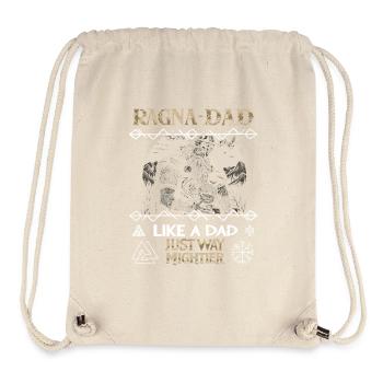 RAGNA-DAD Wikinger-Vater mit Kind für Vatertag - Stanley/Stella recycelter Gym Bag - Naturweiß - Vorne