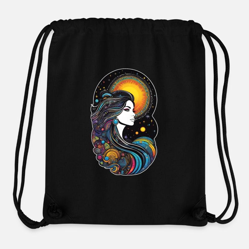 Déesse Cosmique de la Création - Sac à cordon recyclé Stanley/Stella - noir