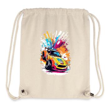 Retro Drift Car - Lebendige Racing Splash Kunst - Stanley/Stella recycelter Gym Bag - Naturweiß - Vorne