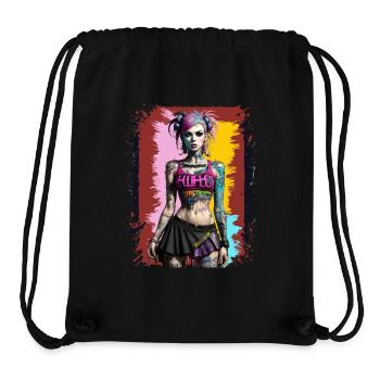 Hübsches Punk-Mädchen - Stanley/Stella recycelter Gym Bag - Schwarz - Vorne