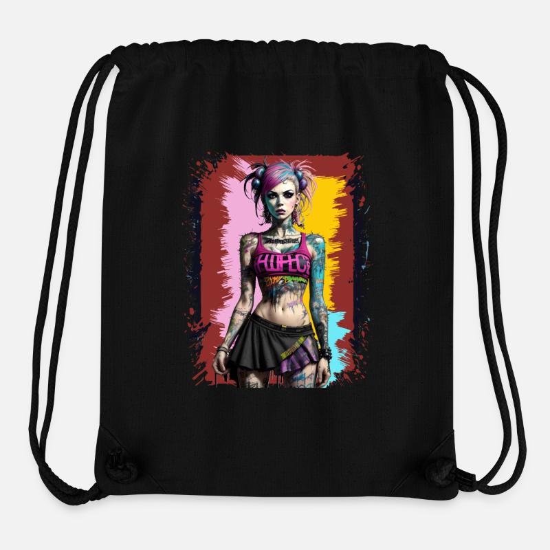 Hübsches Punk-Mädchen - Stanley/Stella recycelter Gym Bag - Schwarz