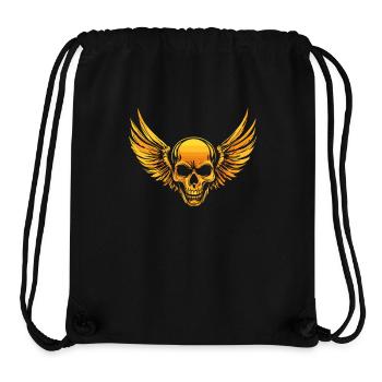 Totenkopf mit Flügel für Biker – Luxuriöser Style - Stanley/Stella recycelter Gym Bag - Schwarz - Vorne