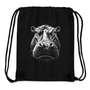 Nilpferd Portrait Flusspferd Wildtier Tier - Stanley/Stella recycelter Gym Bag - Schwarz - Vorne