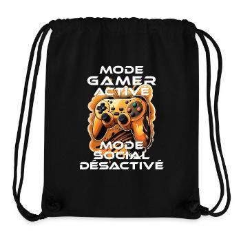 Gamer geek accro à la console de jeux vidéo humour - Sac à cordon recyclé Stanley/Stella - noir - Devant