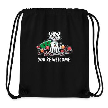 You're Welcome Funny Chaos Cat Christmas - Stanley/Stella Recycled Gym Bag - black - Front