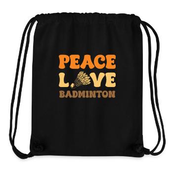 Peace Love Badminton Passion - Stanley/Stella Recycled Gym Bag - black - Front