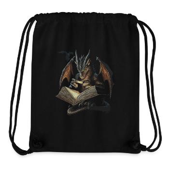 Dunkler Drache mit Buch – Mystische Fantasie - Stanley/Stella recycelter Gym Bag - Schwarz - Vorne