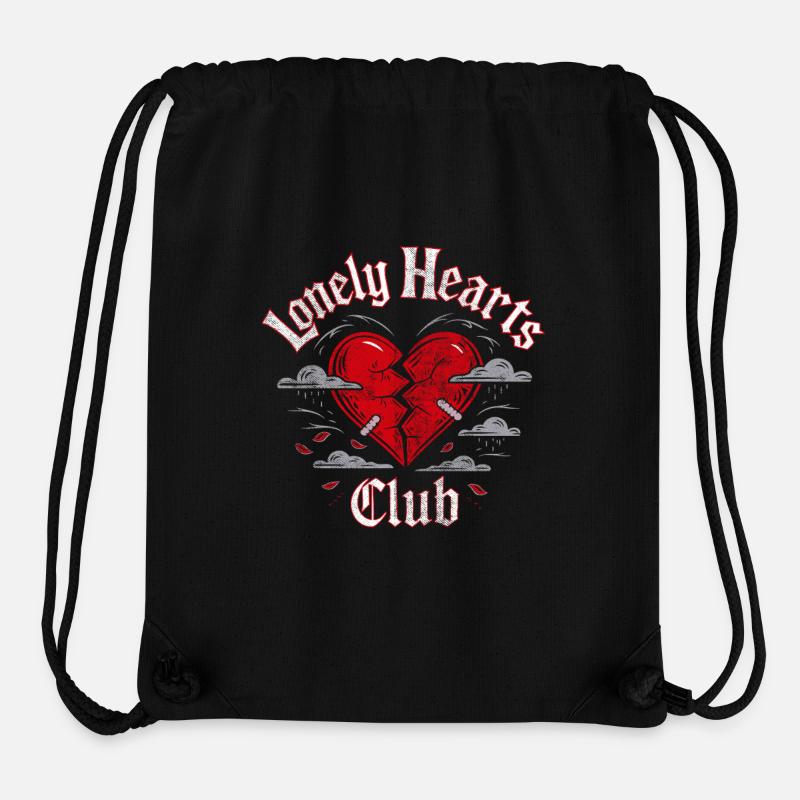 Lonely Hearts Club – Broken Heart Design - Stanley/Stella Recycled Gym Bag - black