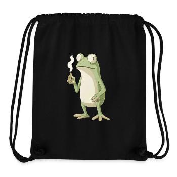 rosch mit Zigarette und großen Augen - Weed Frosch - Stanley/Stella recycelter Gym Bag - Schwarz - Vorne