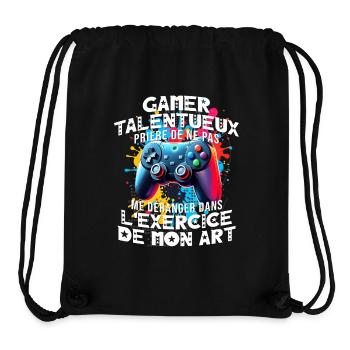 Gamer passionné de jeux vidéo console geek gaming - Sac à cordon recyclé Stanley/Stella - noir - Devant