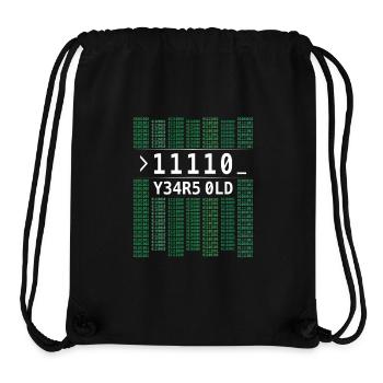 11110 JAHRE ALT COMPUTER BINÄRCODE 30. GEBURTSTAG - Stanley/Stella recycelter Gym Bag - Schwarz - Vorne