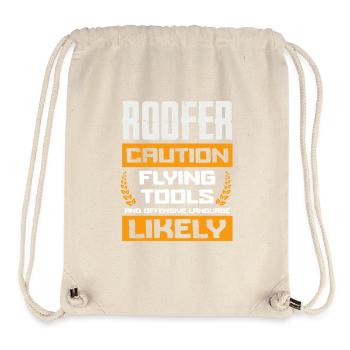Roofer Warning Flying Tools And Language - Stanley/Stella Recycled Gym Bag - natural - Front