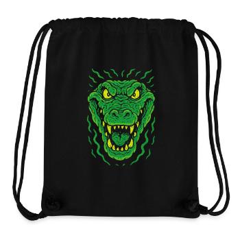 Angry lizard head in neon style - Stanley/Stella Recycled Gym Bag - black - Front