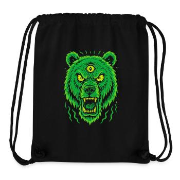 Ours sauvage avec troisième œil style néon - Sac à cordon recyclé Stanley/Stella - noir - Devant