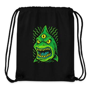 Dreiaugiger Neonhai mit Reißzähnen - Stanley/Stella recycelter Gym Bag - Schwarz - Vorne