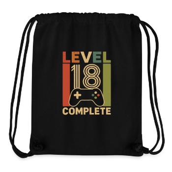 Level 18 Completed Gamer Geburtstagsdesign - Stanley/Stella recycelter Gym Bag - Schwarz - Vorne