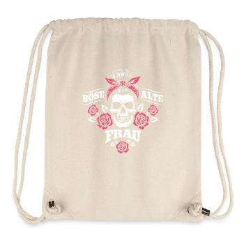 Böse alte Frau - Totenkopf - Rosen - Spruch - Stanley/Stella recycelter Gym Bag - Naturweiß - Vorne