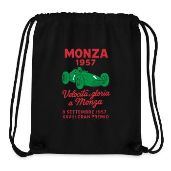 Monza 1957 | Retro Rennsportkult - Stanley/Stella recycelter Gym Bag - Schwarz - Vorne