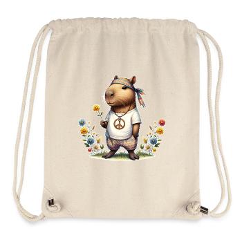 Capybara Hippie Peace - Stanley/Stella Recycled Gym Bag - natural - Front