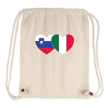 Slowenien Italien Flagge Herz - Stanley/Stella recycelter Gym Bag - Naturweiß - Vorne