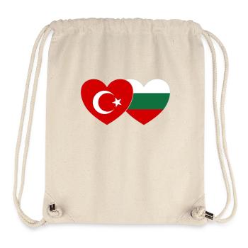Türkei Bulgarien Flagge Herz - Stanley/Stella recycelter Gym Bag - Naturweiß - Vorne
